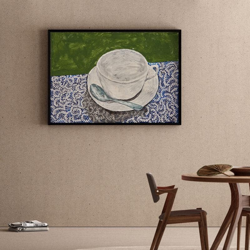 Teatime Tango Canvas Wall Painting - Black Frame