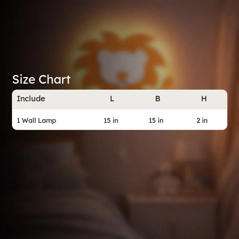 Silenor Lion Battery Operated MDF Wall Lamp - Orange media 9