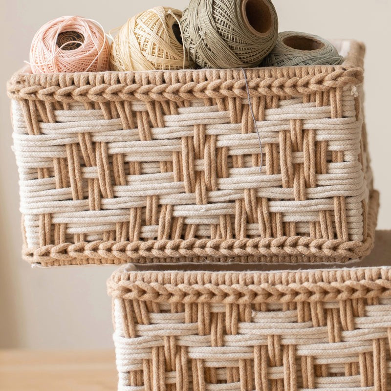 Frayla Macrame (Metal,Cotton) Storage Basket - Set of Three image 6