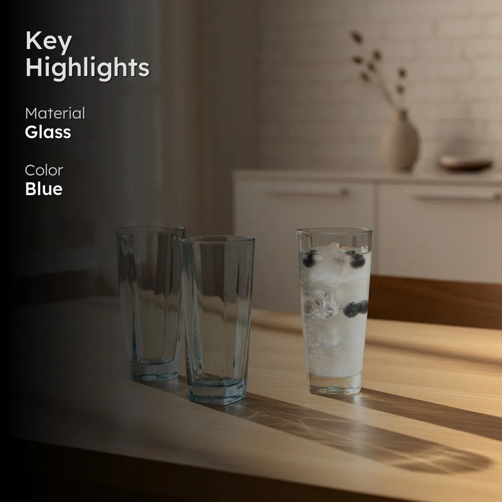 Groot Blue Glass Tumbler (240 ML) - Set Of Six media 3