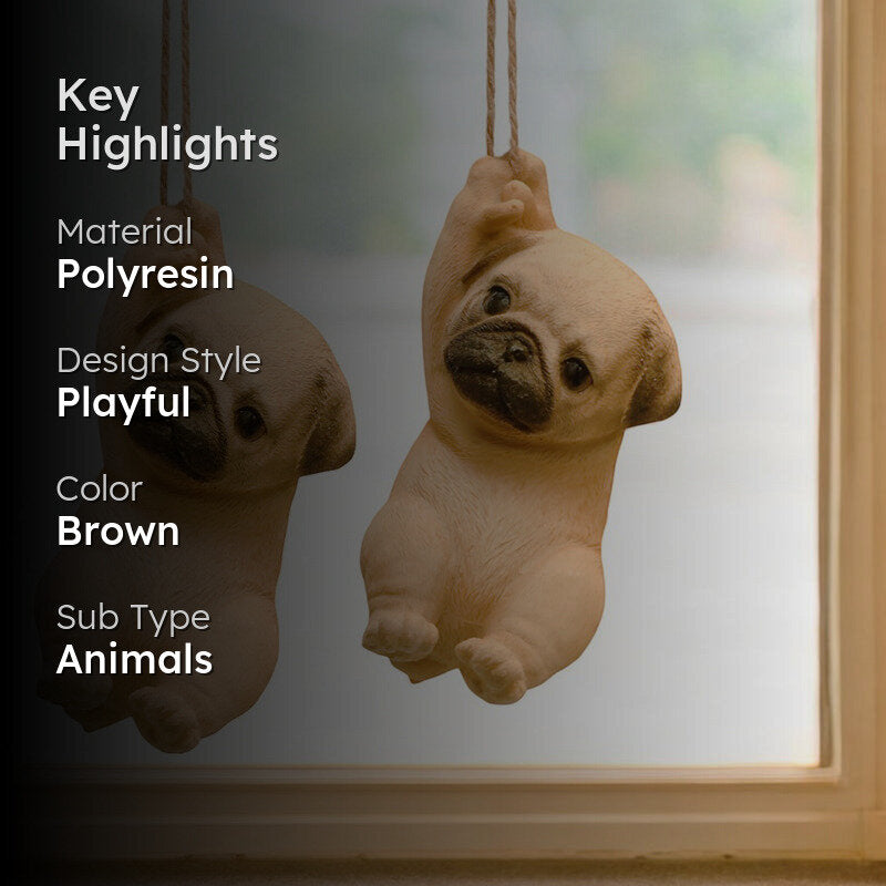 Whimsy Pug Showpiece - Set Of Two media 2