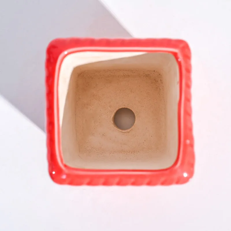 Ugaoo Honeycomb Red Ceramic Pot media 5