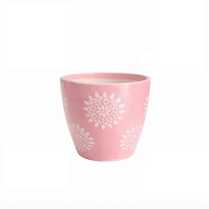 Flora Blush Ceramic Planter (Pink) - Set of Two media 3
