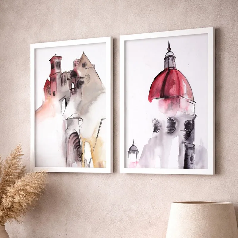 ArchVista Paper Wall Painting With MDF Frame - Set Of Two media 3