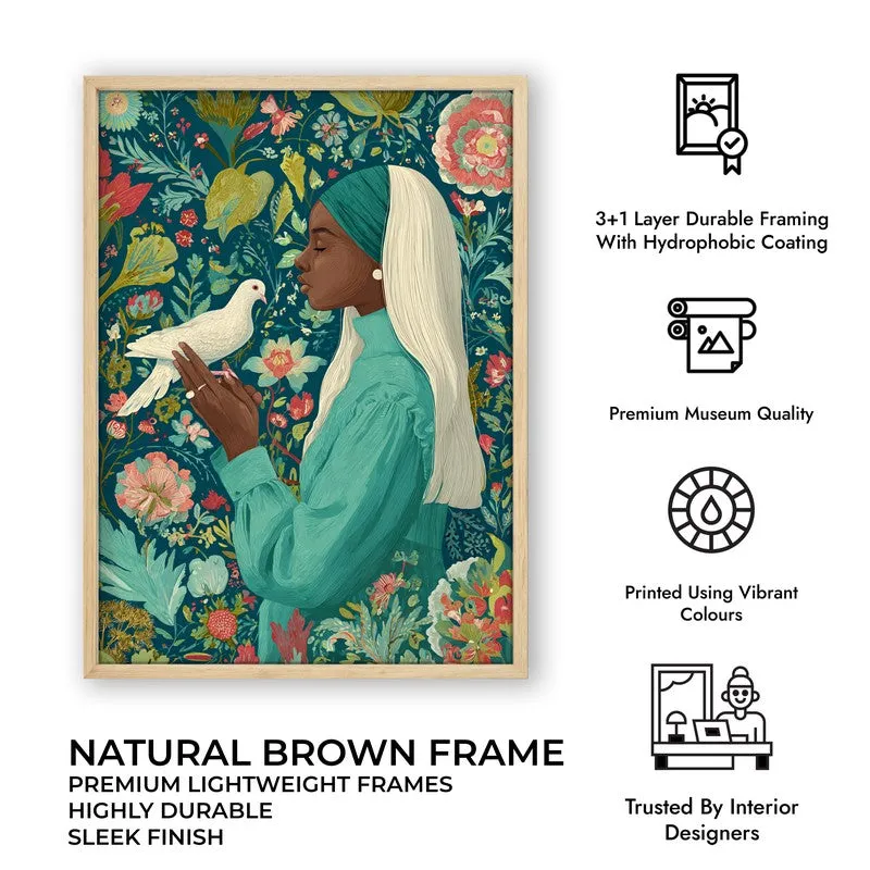Natures Embrace Canvas Wall Painting With Brown Frame media 10