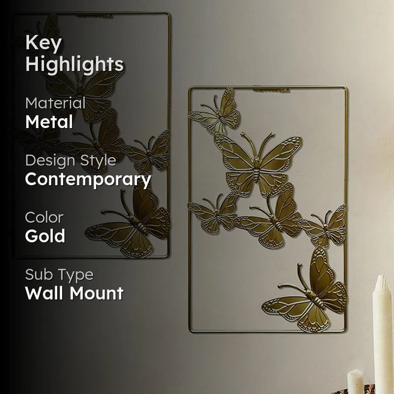 Sculpted Mariposa Metal Wall Accent - Set Of Two media 2