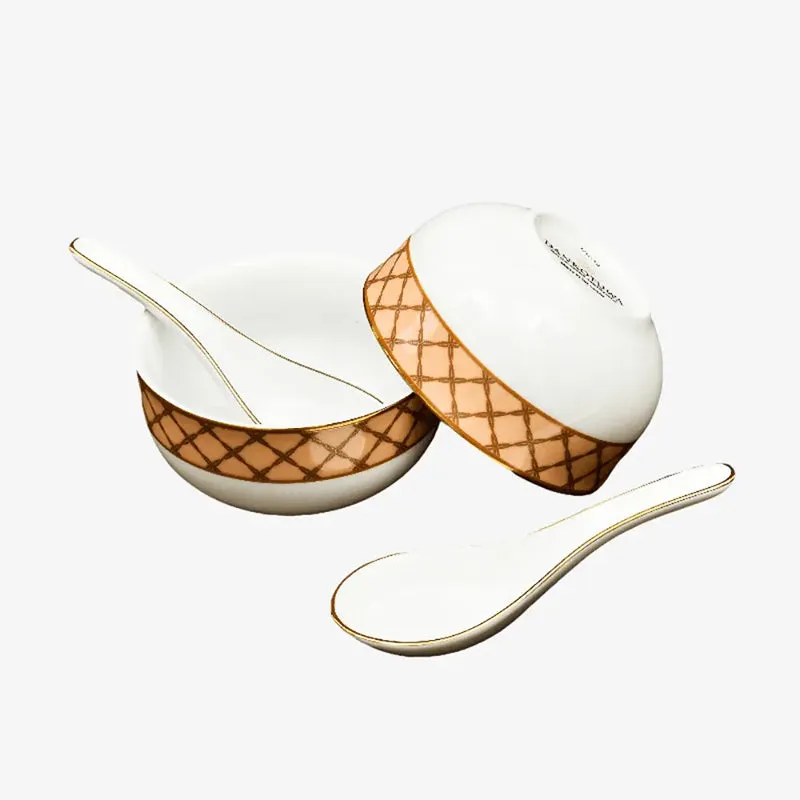 Angel Rope 24k Gold Brushed Porcelain Dinner Set - 33 Piece Set media 5