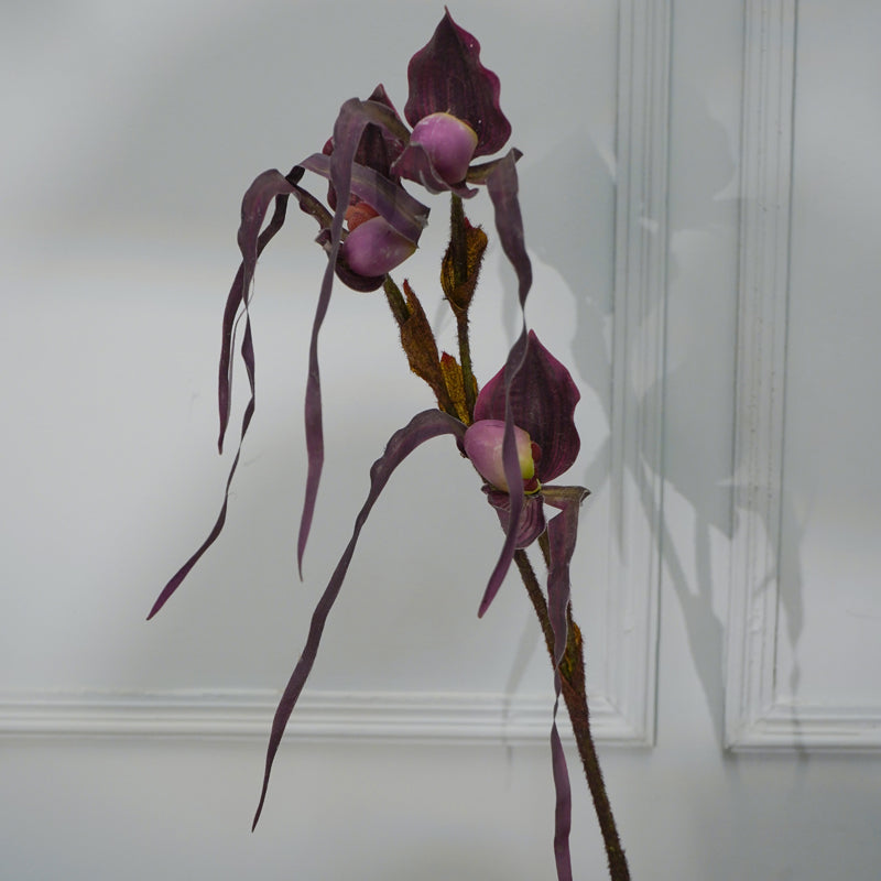 Faux Paphion Orchid Flower Stick (Purple) - 31 CM media 3