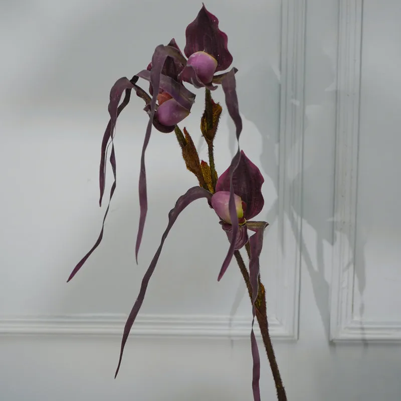Faux Paphion Orchid Flower Stick (Purple) - 31 CM media 3