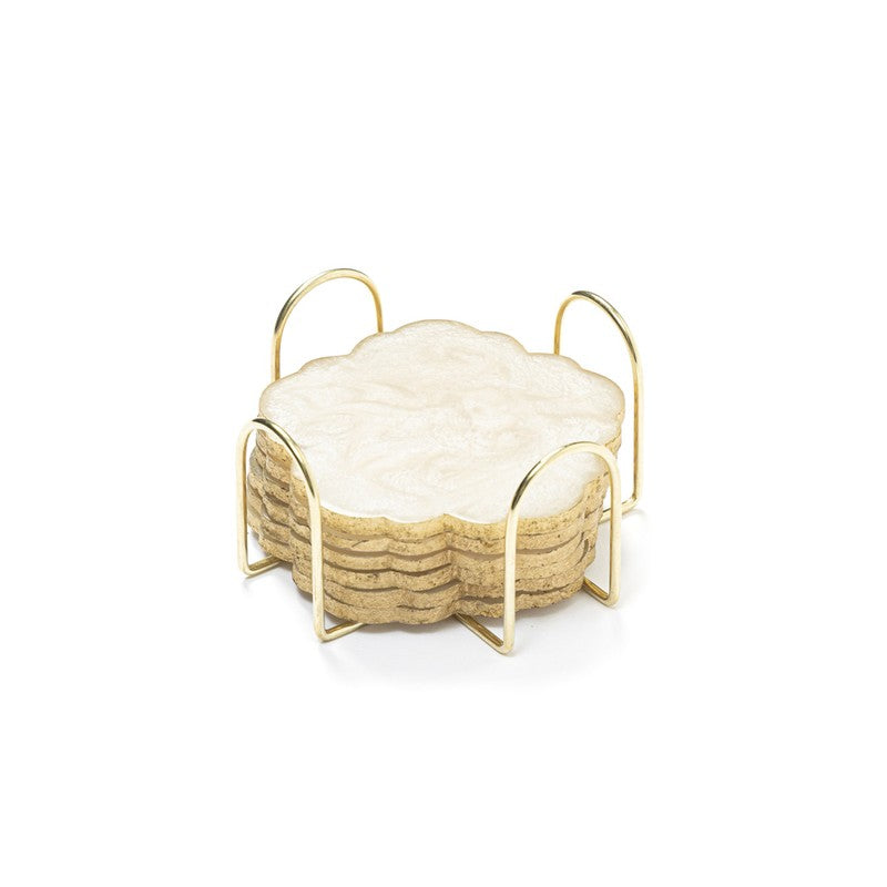 MarbleGlow Coaster Collection (Beige) - Seven Piece Set media 4