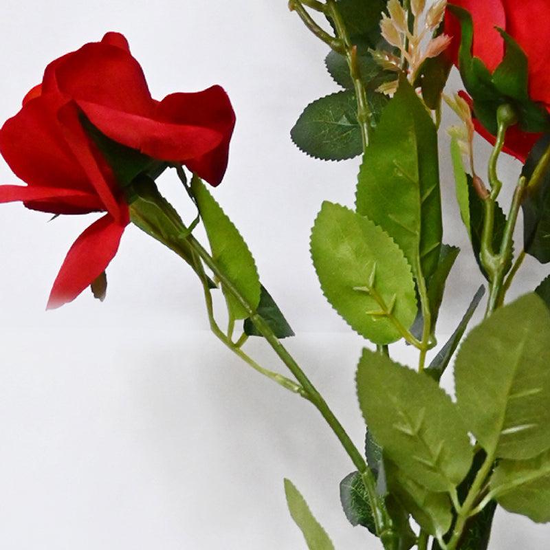 Artificial Red Rose Flower Stick media 4