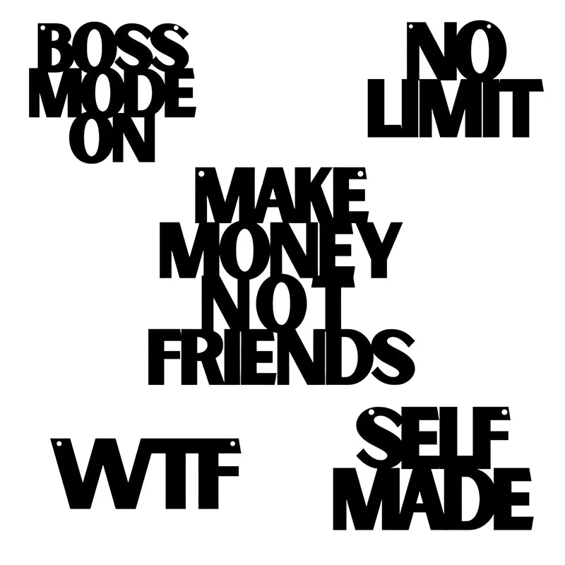 Make Money Typography Iron Wall Accent - Set Of Five media 3