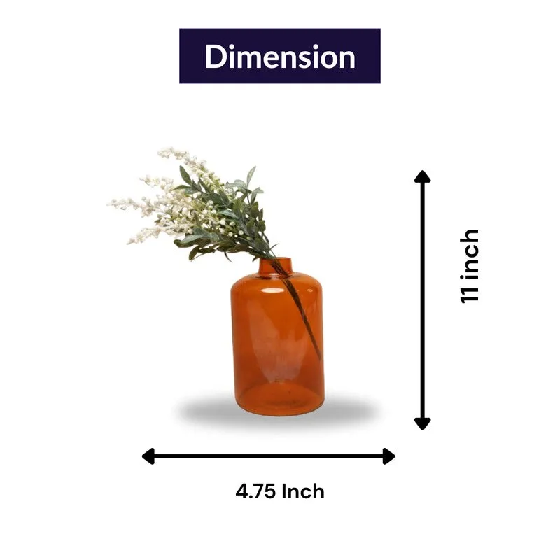 Minimalist Brown Glass Vase With Flower Bunch media 7