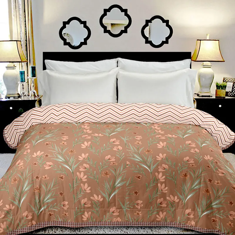 Bansuri Bliss Floral Cotton Dohar (Brown) - 210 TC media 1