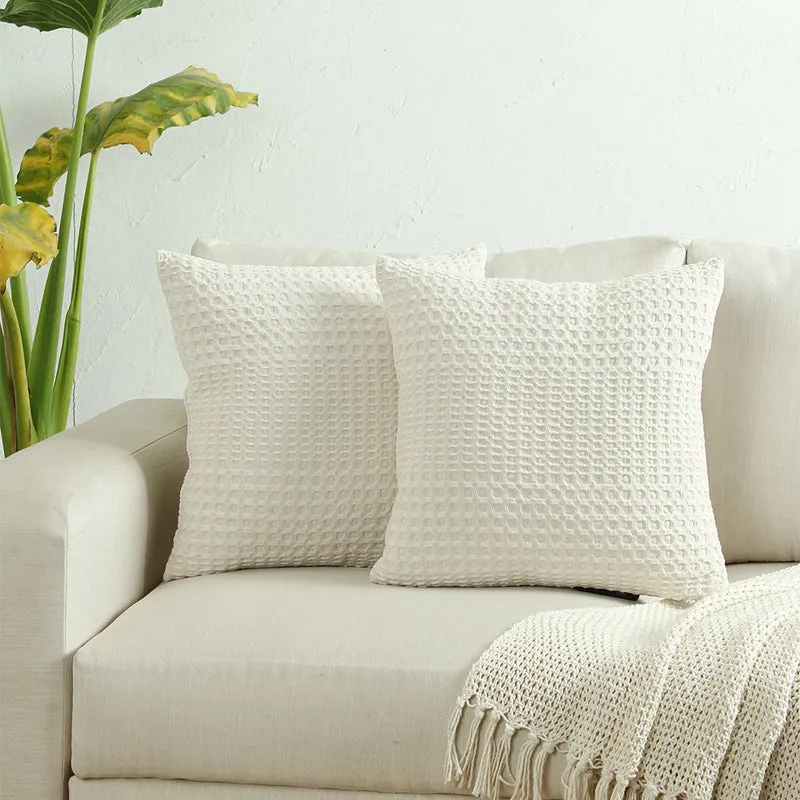 Nudo Woven Cushion Cover (White) - Set Of Two media 2