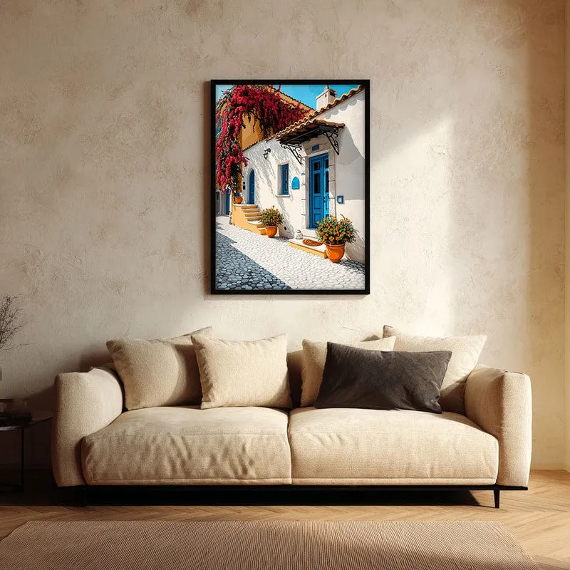 Azureway Canvas Wall Painting - Black Frame media 1