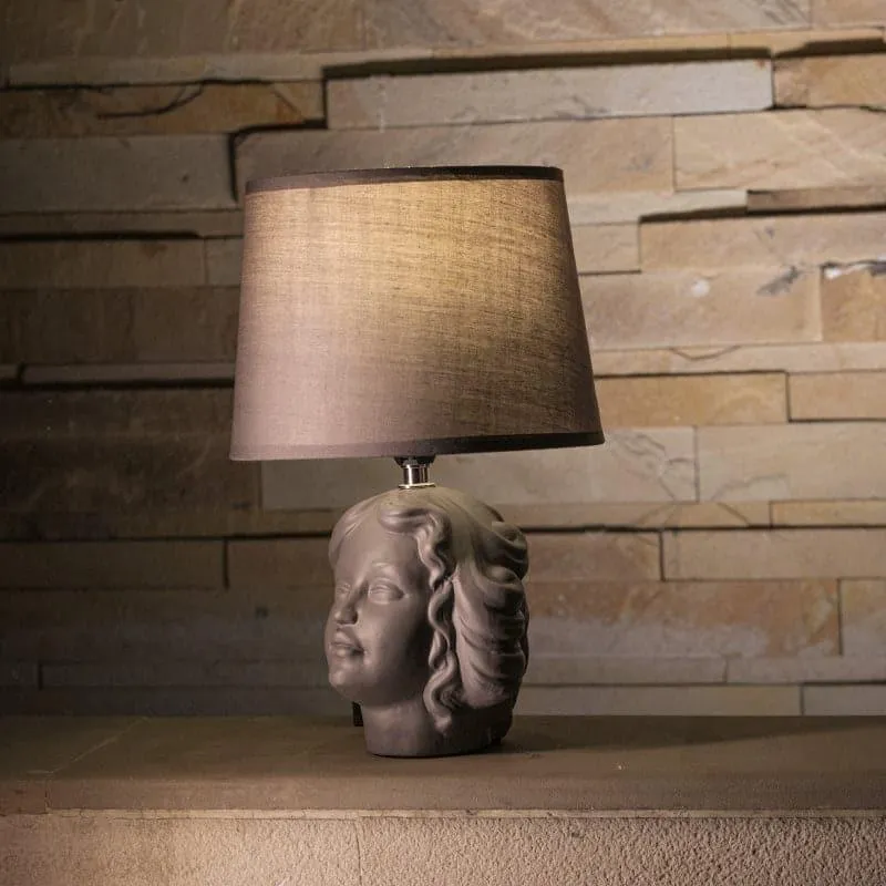 Greek Eris Ceramic Table Lamp - Grey media 3