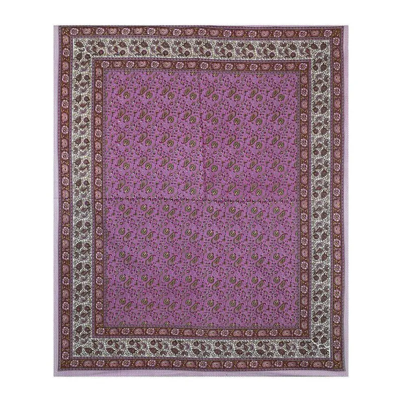 Floraus Cotton Bedsheet (Purple,White) - 240 TC media 5