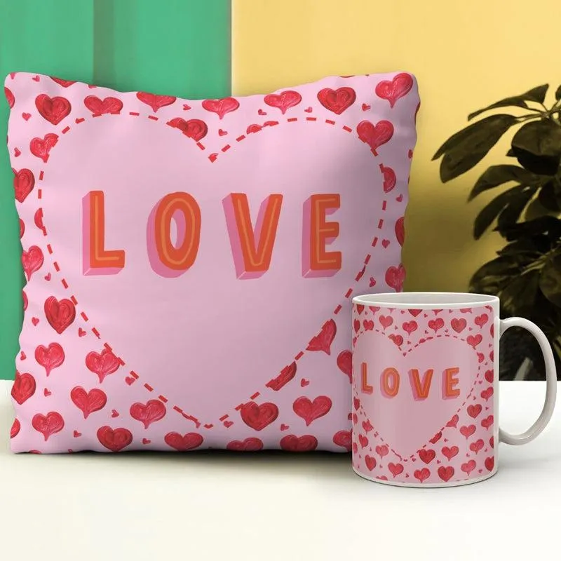 Love Beauty Cushion Cover & Mug (300 ML) - Two Piece Set media 1