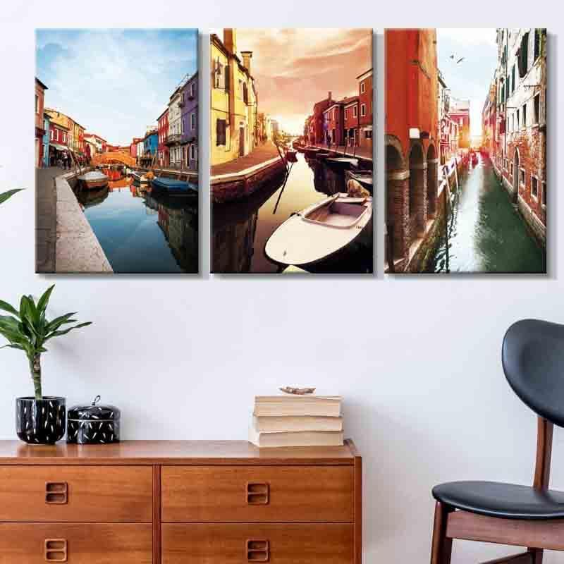 Lakeside Poly Canvas Wall Art - Three Piece Set