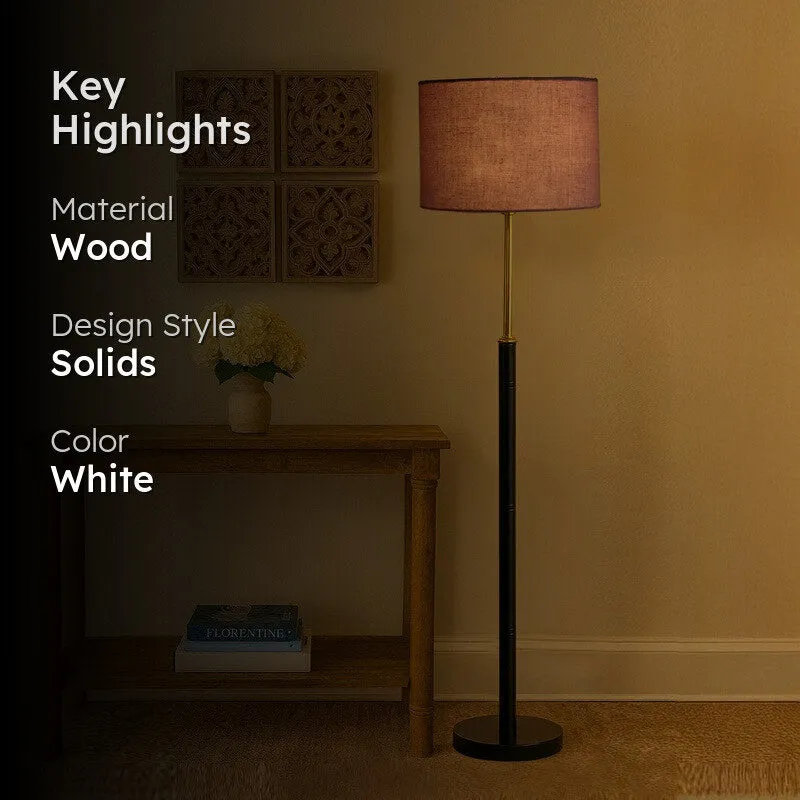 Nordic Glow Wooden Floor Lamp - Grey media 2