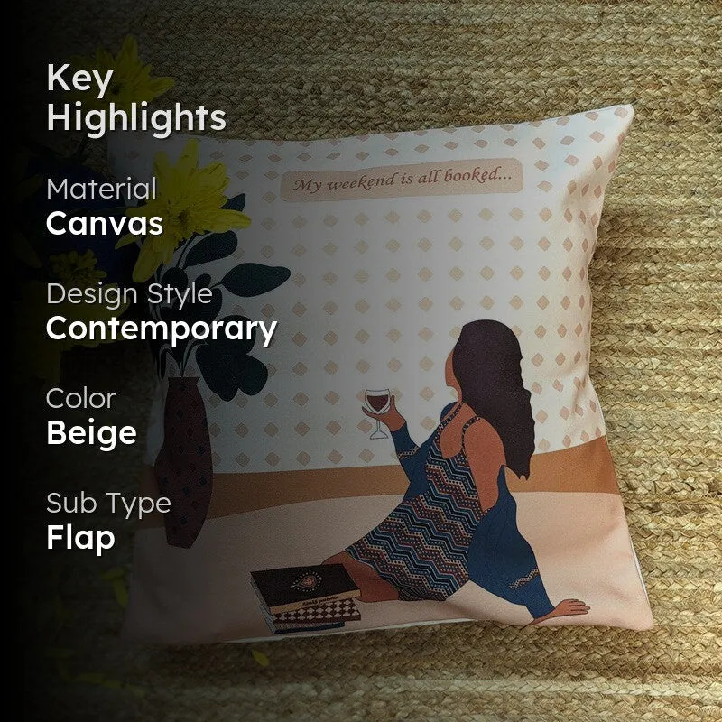 Modern Art Girl Print Cushion Cover media 2