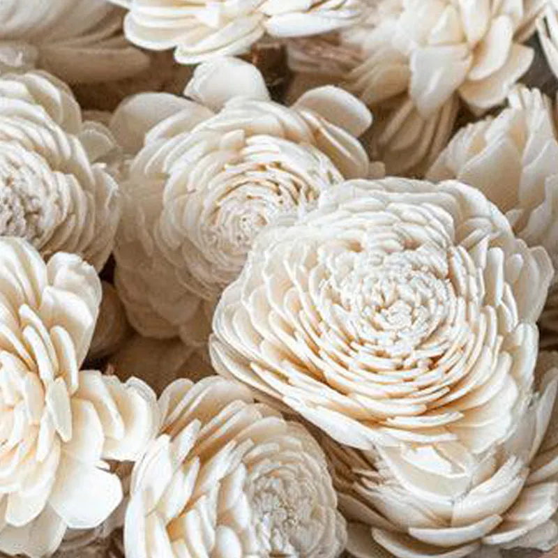 Estar Sola Wood Rose Flower (White) - Set Of Ten media 3
