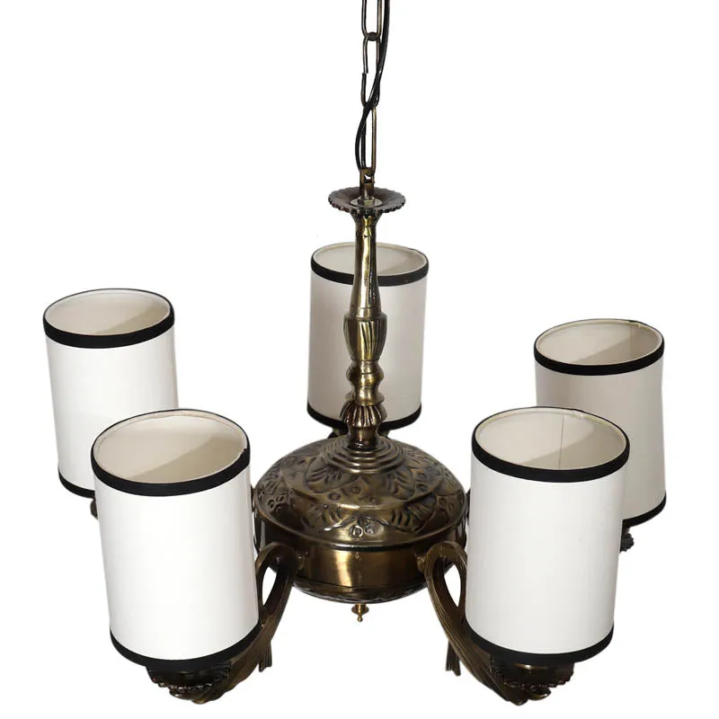 Letica Cylindrical Golden Antique Ceiling Lamp media 3