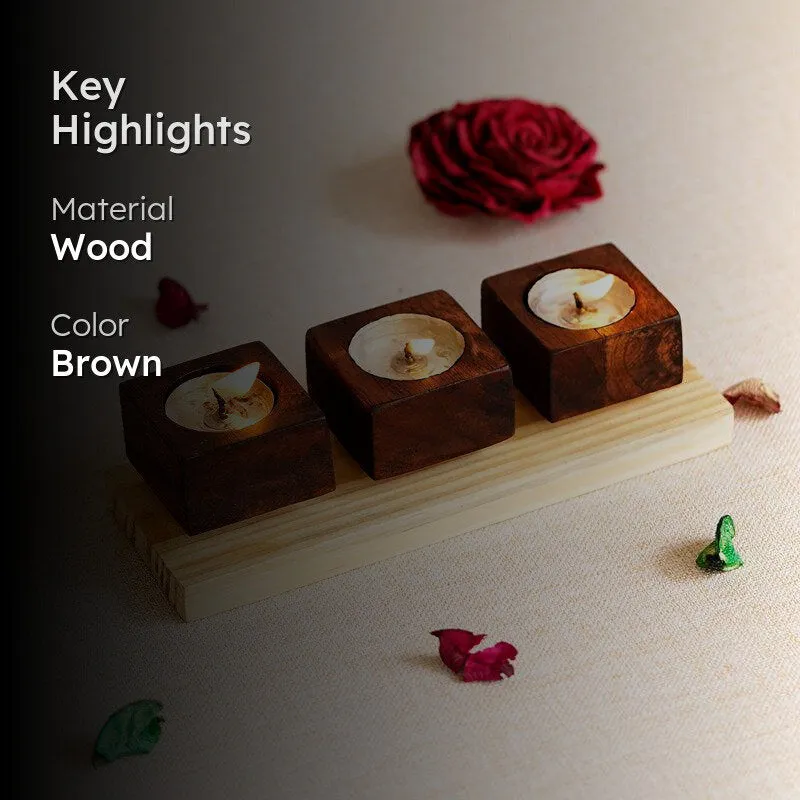 Woodland Ember Wood Tea Light Holder media 2