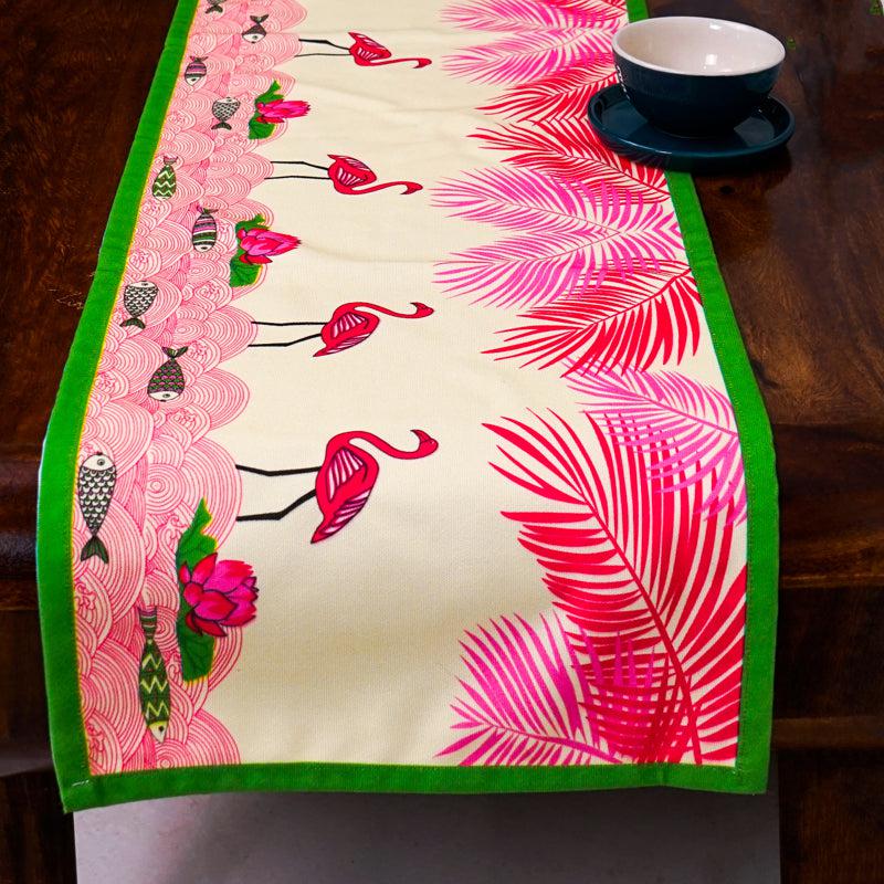 Pink Oasis Poly Canvas Table Runner