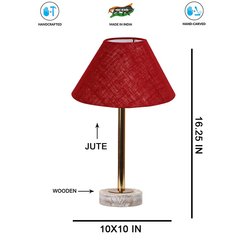Sienna II Rodin Wooden Table Lamp - Maroon,Gold,White media 7