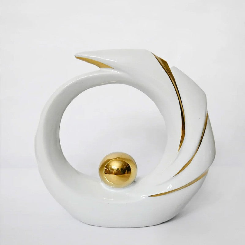 Orvix Luxe Curve Decorative Showpiece - White media 7