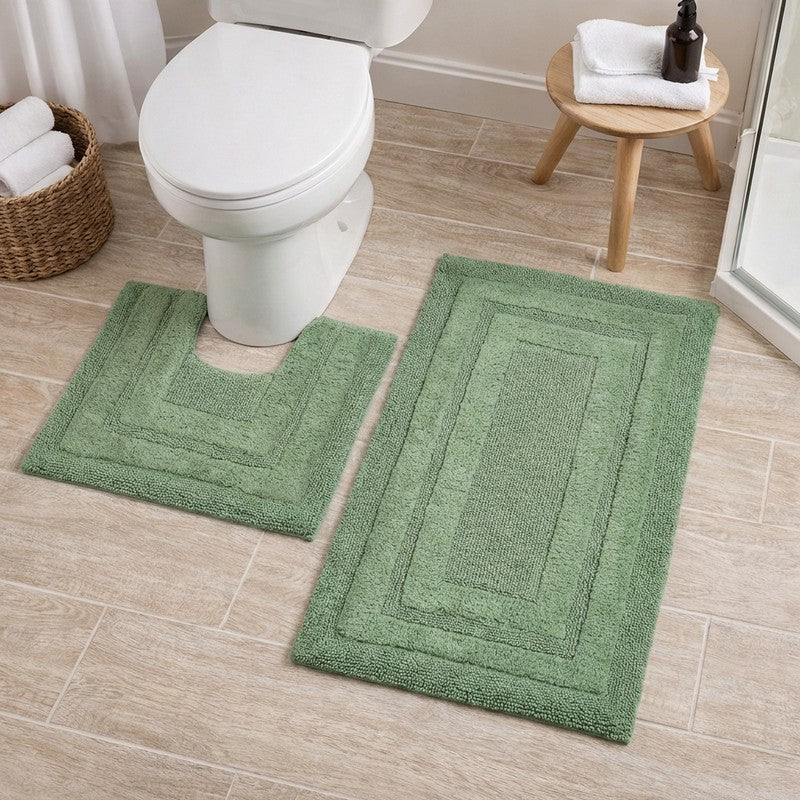 Aqualoom Anti skid Bath Mat (Green) - Set Of Two media 3