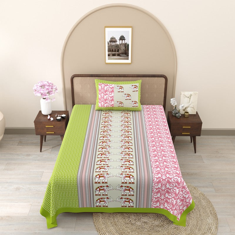 EliteDream Cotton Bedsheet (Green) - 180 TC media 3