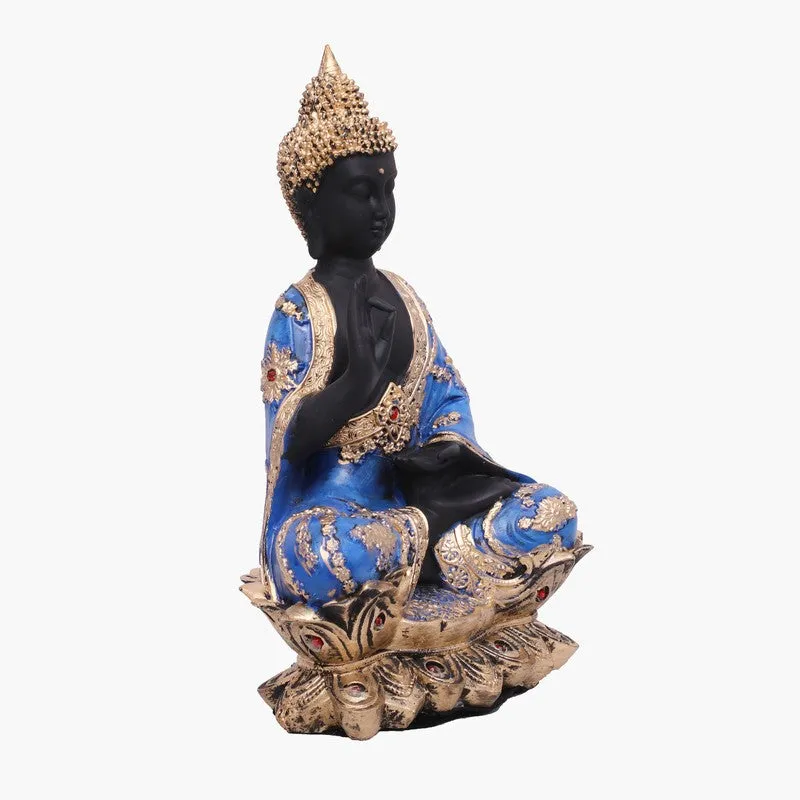 Solace Buddha Polyresin Idol (12 inches) - Blue media 3