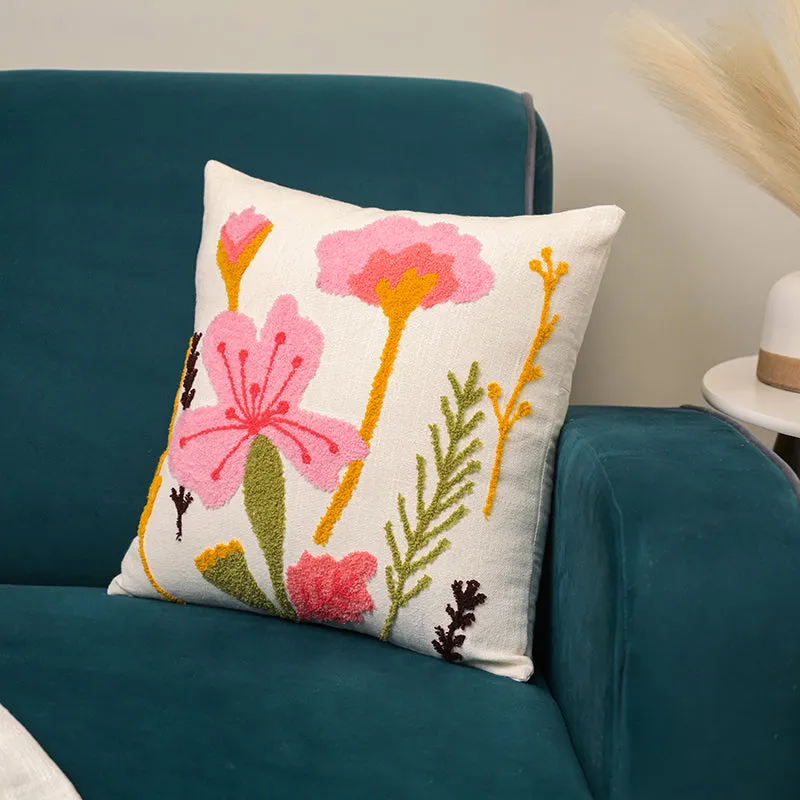 Wildflower Dreams Embroidered Cushion Cover media 2