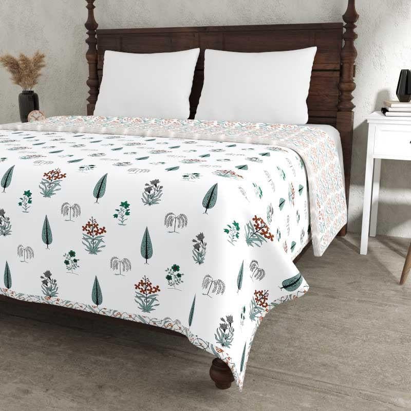 Devyanshi Floral Printed White & Green Cotton Dohar media 3