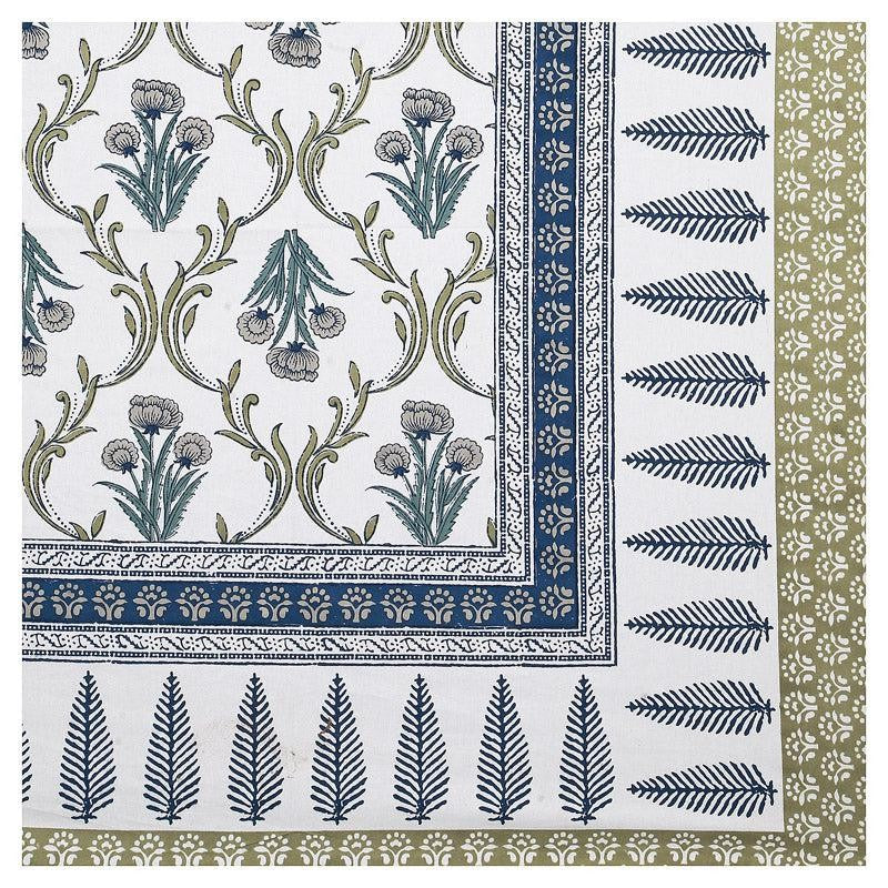Giselle Floral Cotton Bedsheet (Blue) - 160 TC media 4