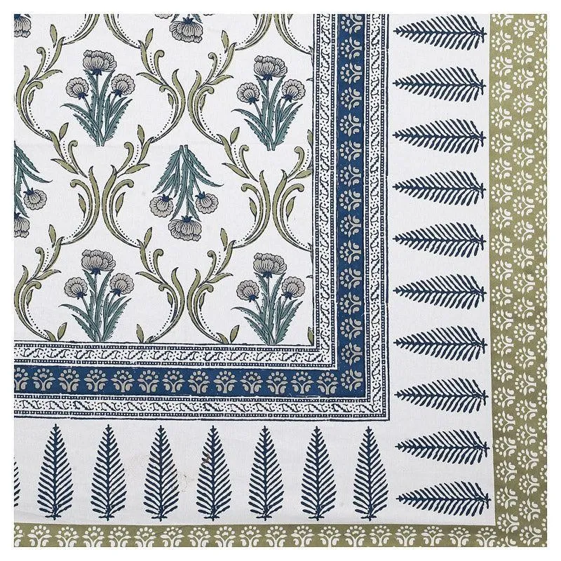 Giselle Floral Cotton Bedsheet (Blue) - 160 TC - 4