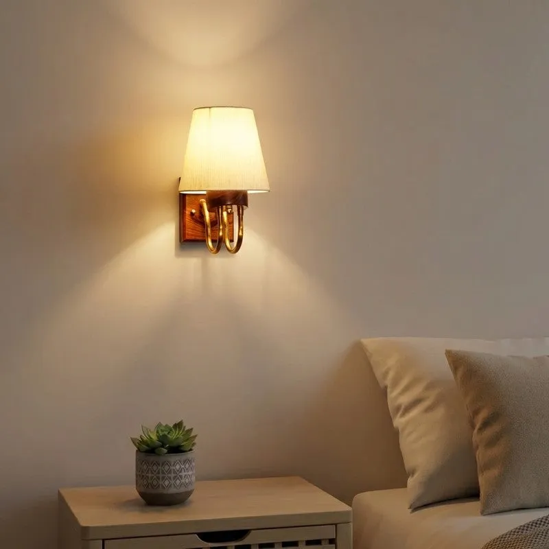 Gilded Arch Decorative Cotton Wall Lamp - Off White media 1