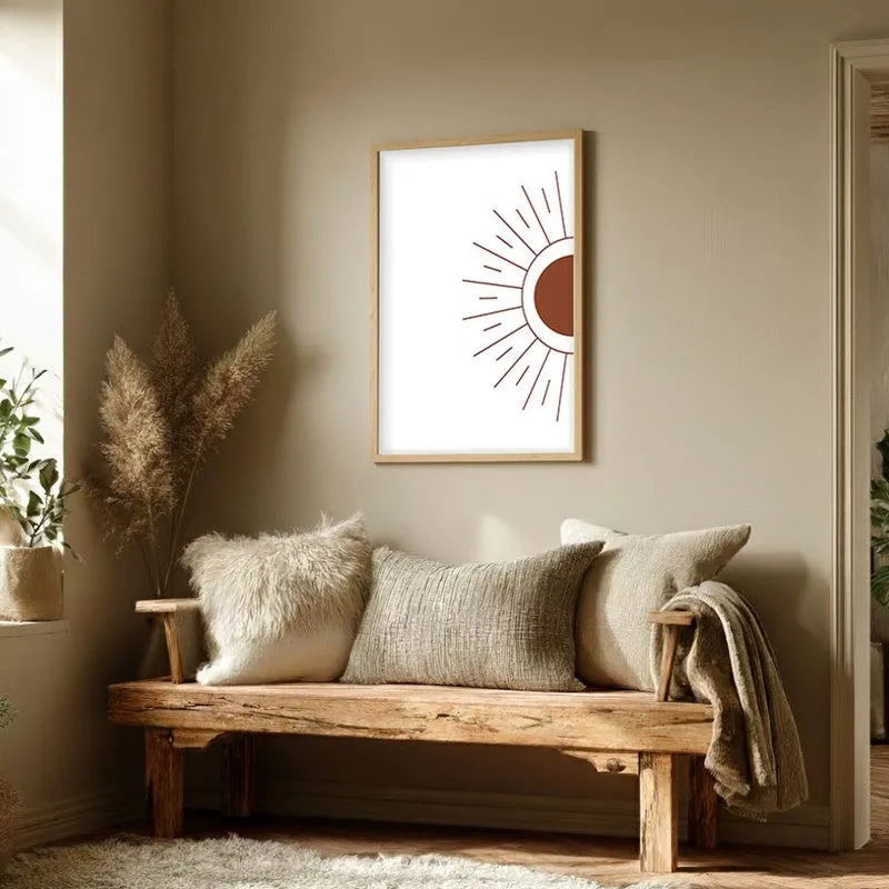 Amber Ray Canvas Wall Painting With Brown Frame media 3