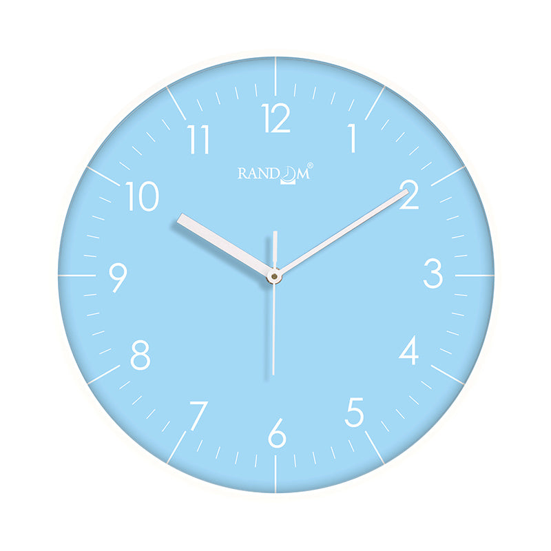 Benot Silver Analog Wall Clock - Baby Blue media 3