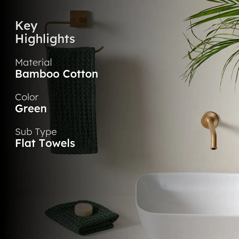 Cloud Soft Waffle Hand Towel (Green) - Set of Two media 2