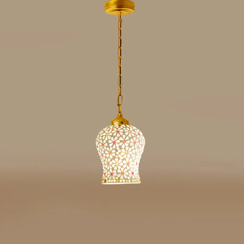 Mosaic Minimal Metal & Glass Ceiling Lamp media 5
