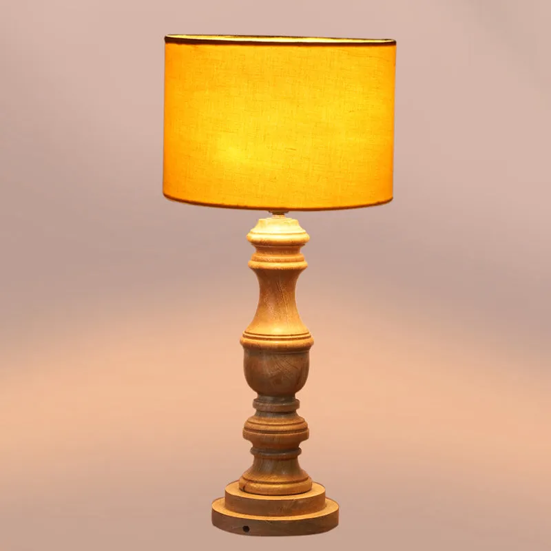 Cotin I Carve Wooden Table Lamp - Yellow,Brown media 4