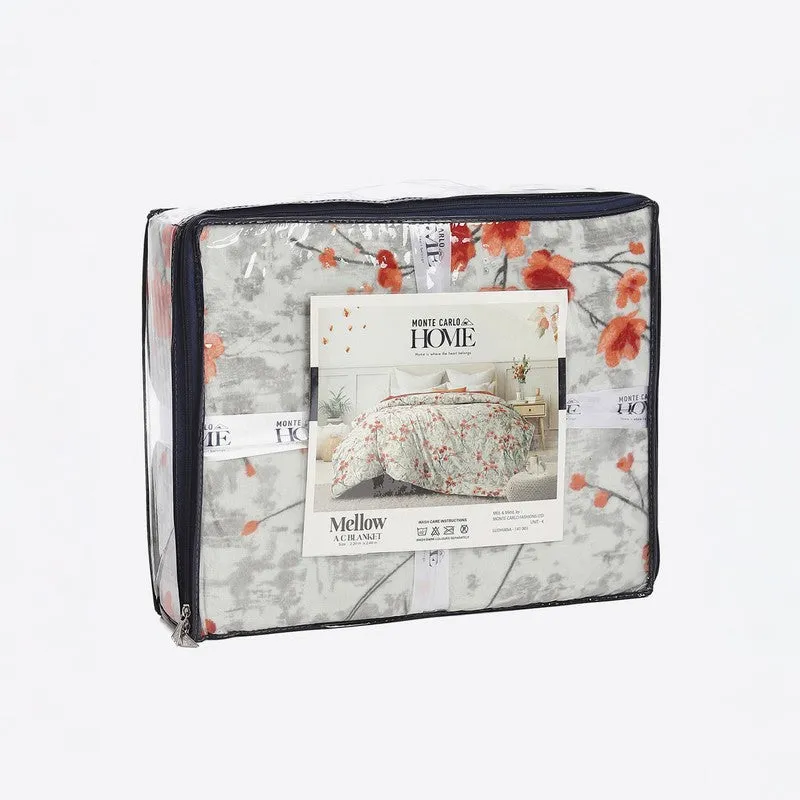 Monte Carlo Bluemora Floral Print Polyester Blanket (Red) - 210 GSM media 7