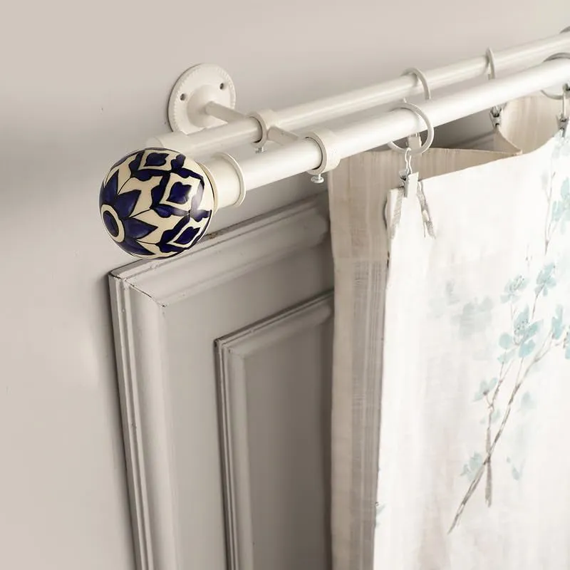 Moorish Night Duo Extendable 1" Double Curtain Rod With Round Finial & Brackets media 1