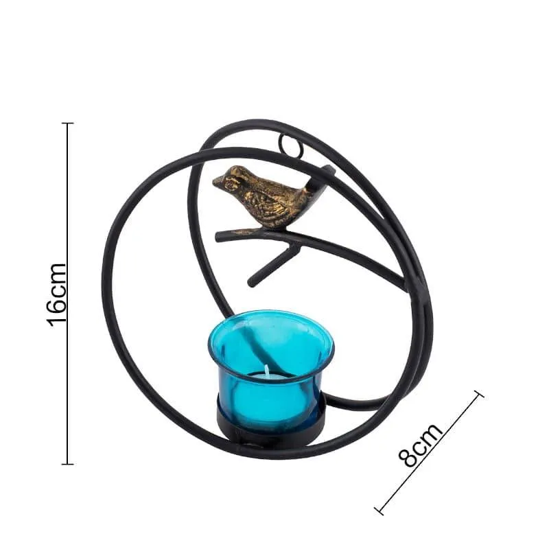 Bird Ring Candle Holder (Turquoise) - Set Of Two media 4