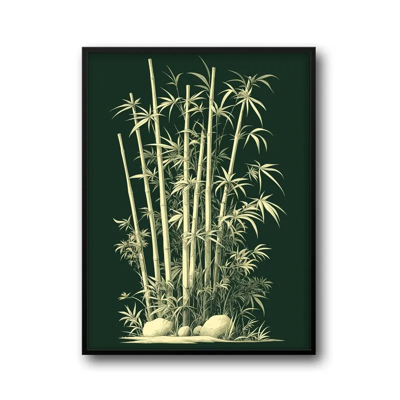 Bamboo Noir Botanical Archival Paper Wall Art With Frame media 5