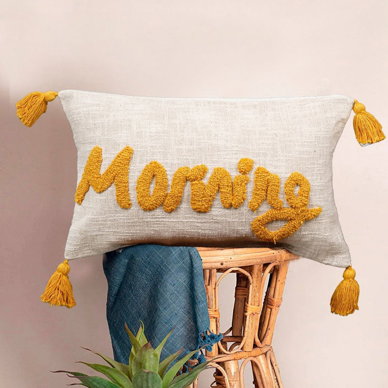 Morning Scrawl Tufted Cushion Cover Set - Set Of Two media 3